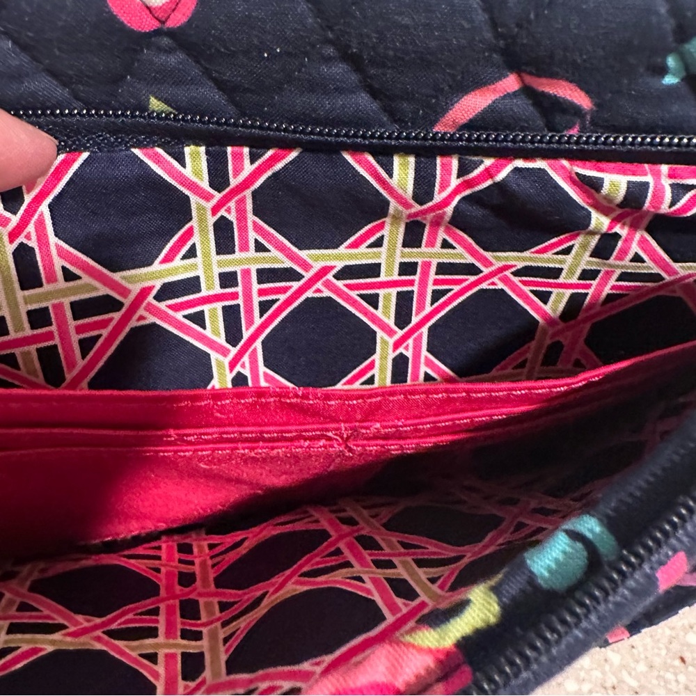 Vera Bradley Little Hipster Crossbody Bag in Navy Floral Retired Pattern Ribbons - Picture 9 of 15
